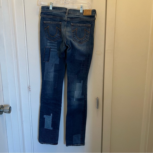 True Religion Patchwork Cora Mid Rise Straight-Size 27 - Picture 2 of 12